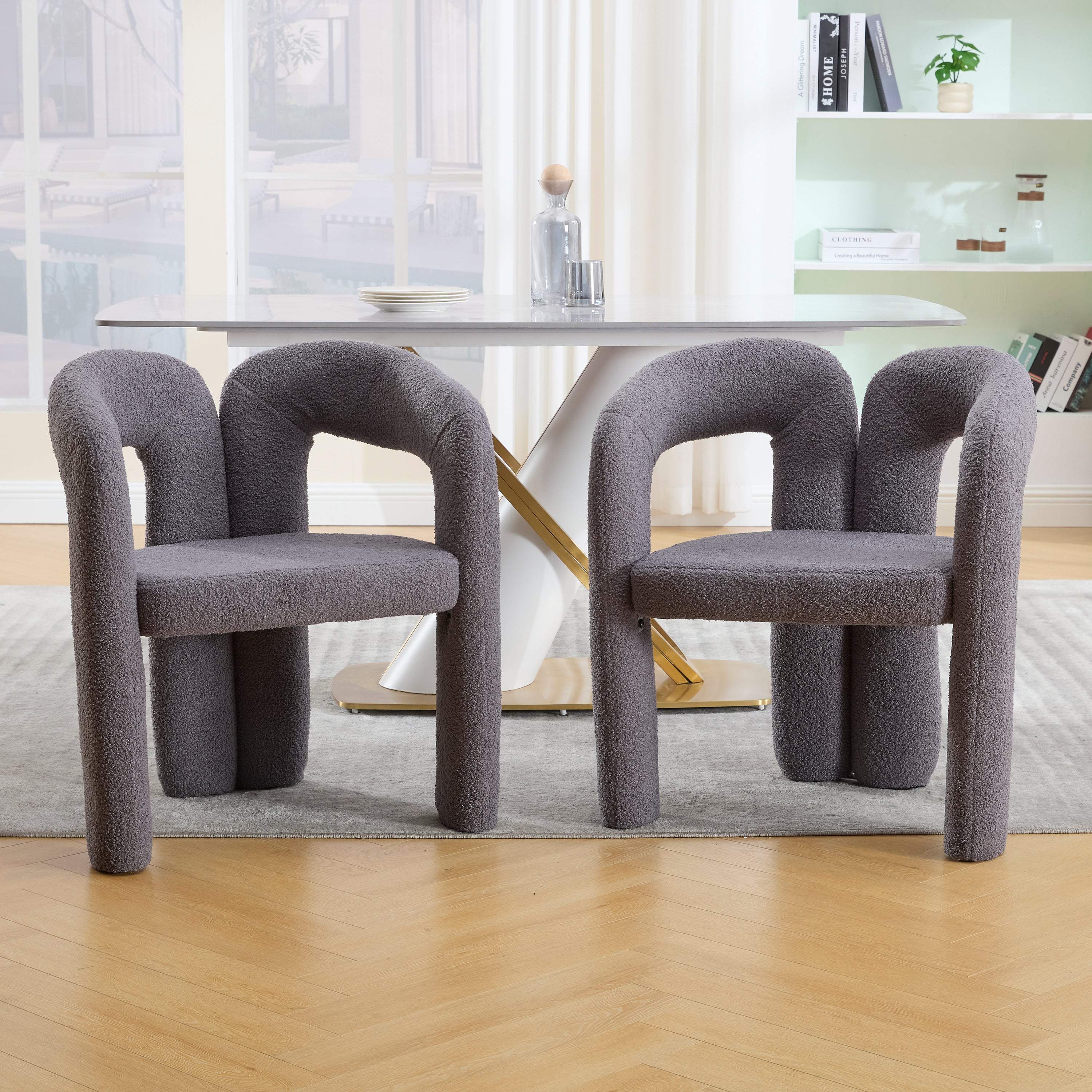 Ergonomic Armchair, Teddy Pile, Unique Design, Back Support, Convertible