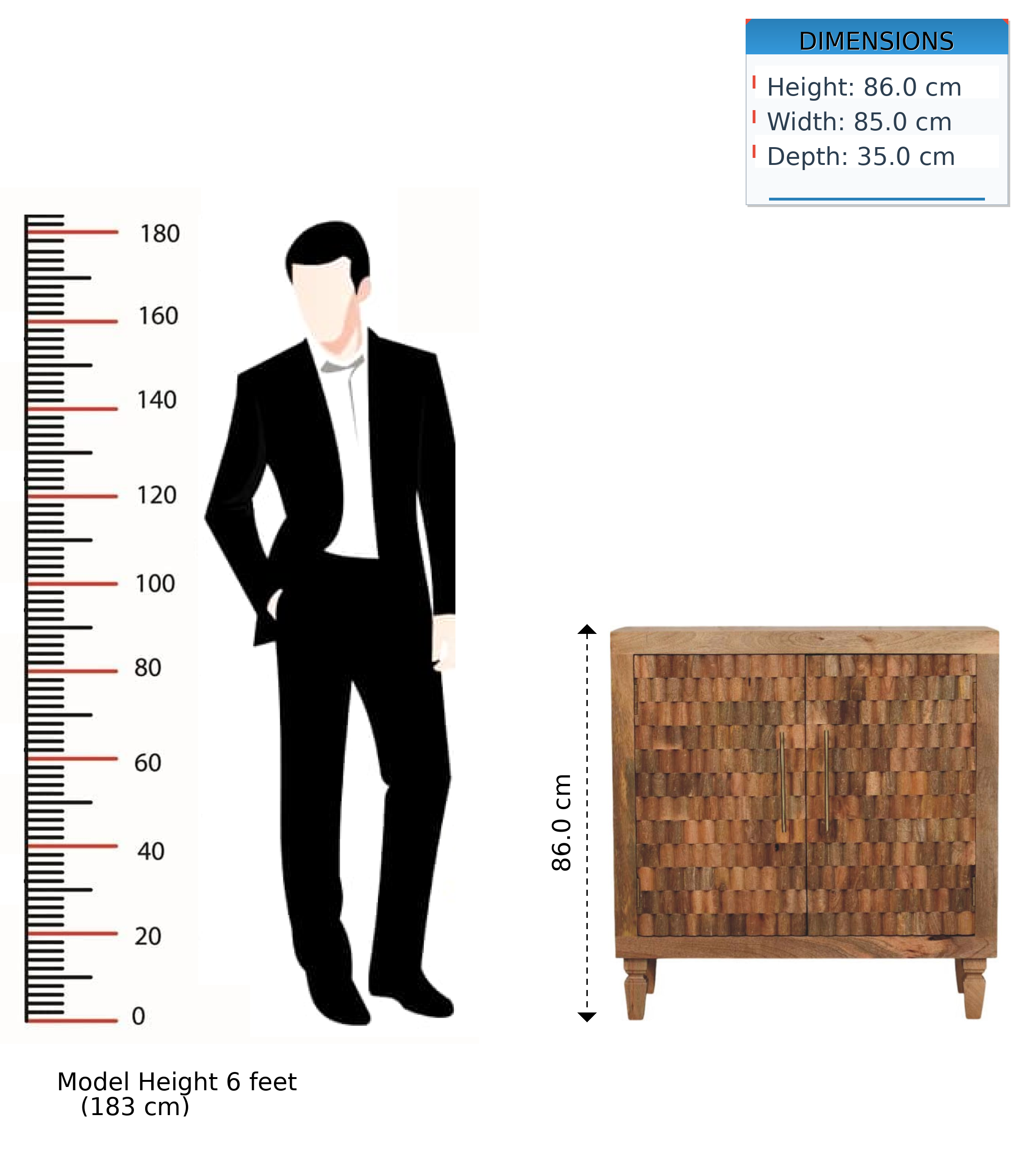 Marbella Cabinet, Sustainably Sourced Solid Mango Wood