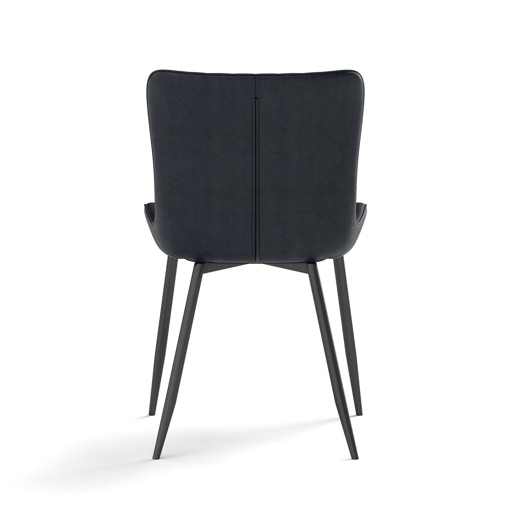 Dining Chairs Set of 4 Modern Armchairs Black Faux Leather