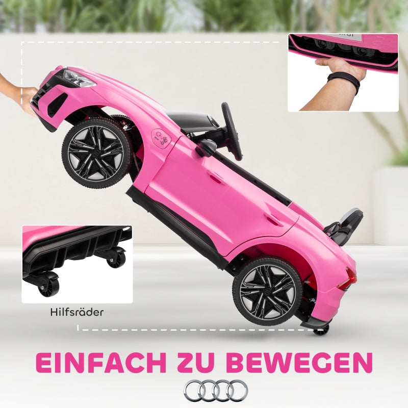 Children's Electric Car 12V with Remote Control, 2 Motors, 4 Suspended Wheels, Pink