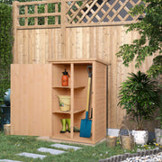 Wooden Garden Storage Shed with Shelves, Fir Wood