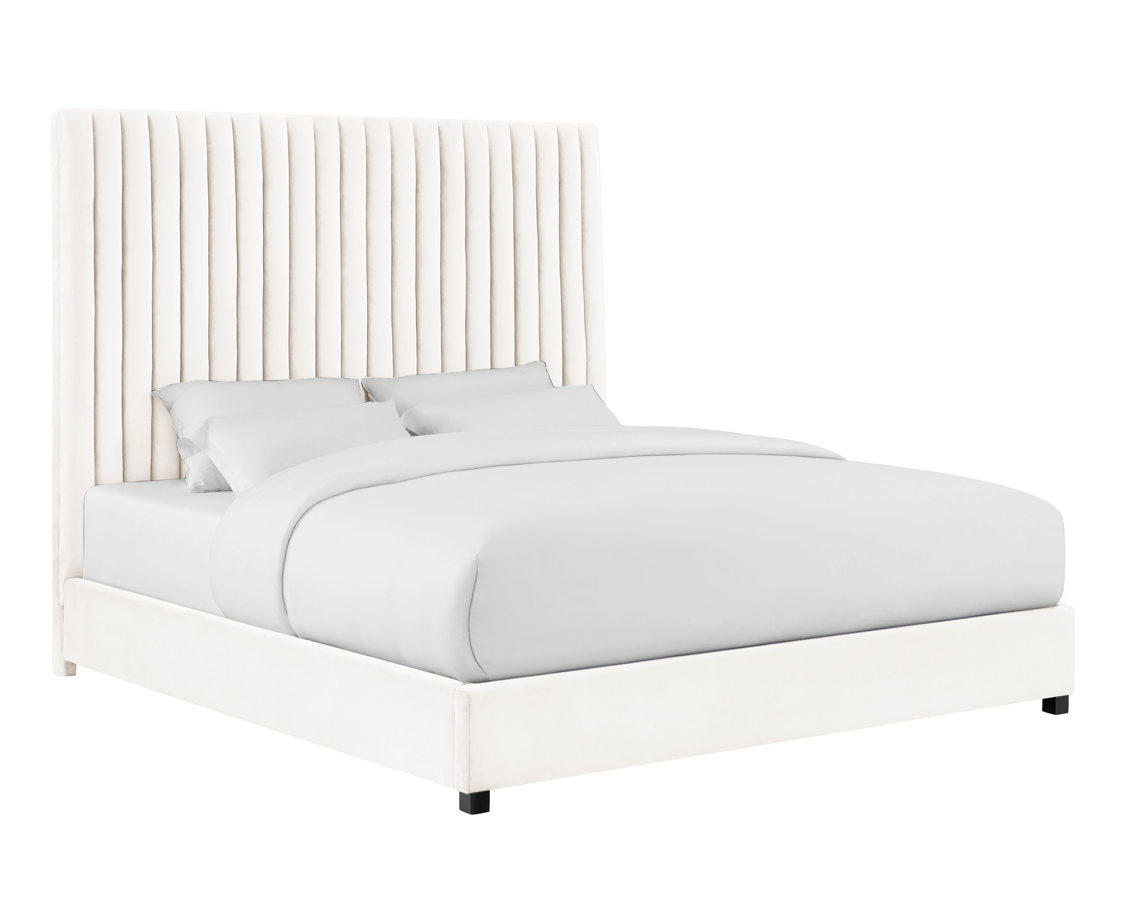 Arabelle Super King Bed White Velvet