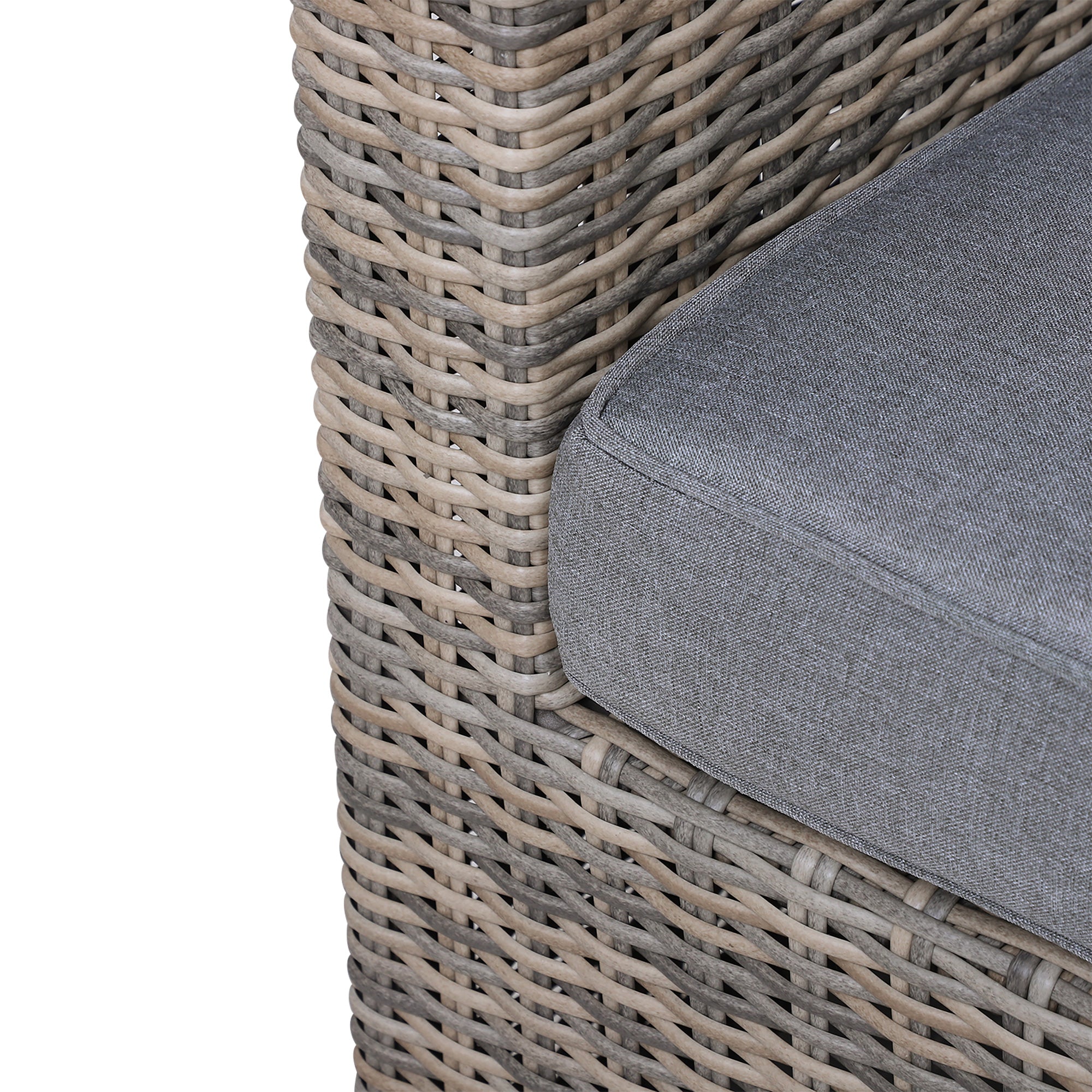 5 Piece Rattan Garden Furniture Set with Cushions, Aluminium Frame Glass Top Table, Mixed Brown