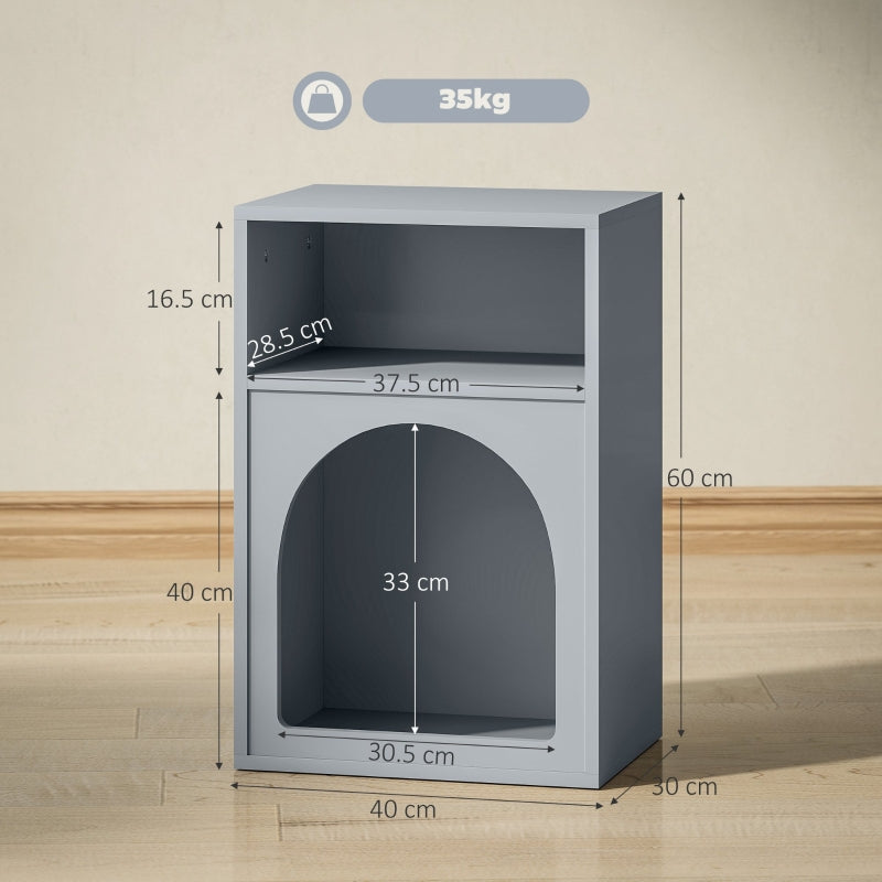 Bedside Table, 2 Open Compartments - Grey