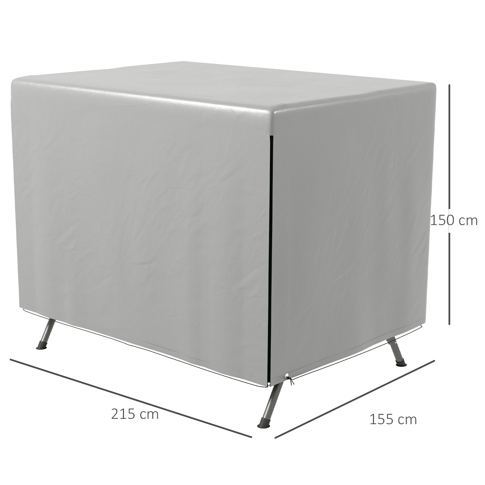 Protective Cover Waterproof UV Protection Rectangular PE Grey