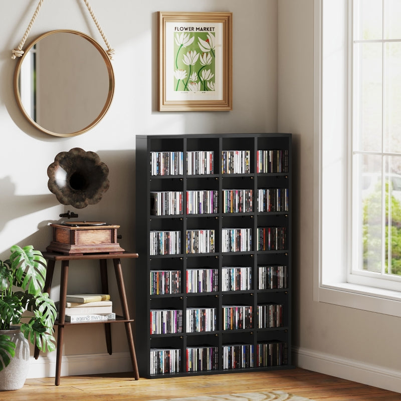 CD Storage Unit Adjustable Shelves 89 x 130.5 cm Black