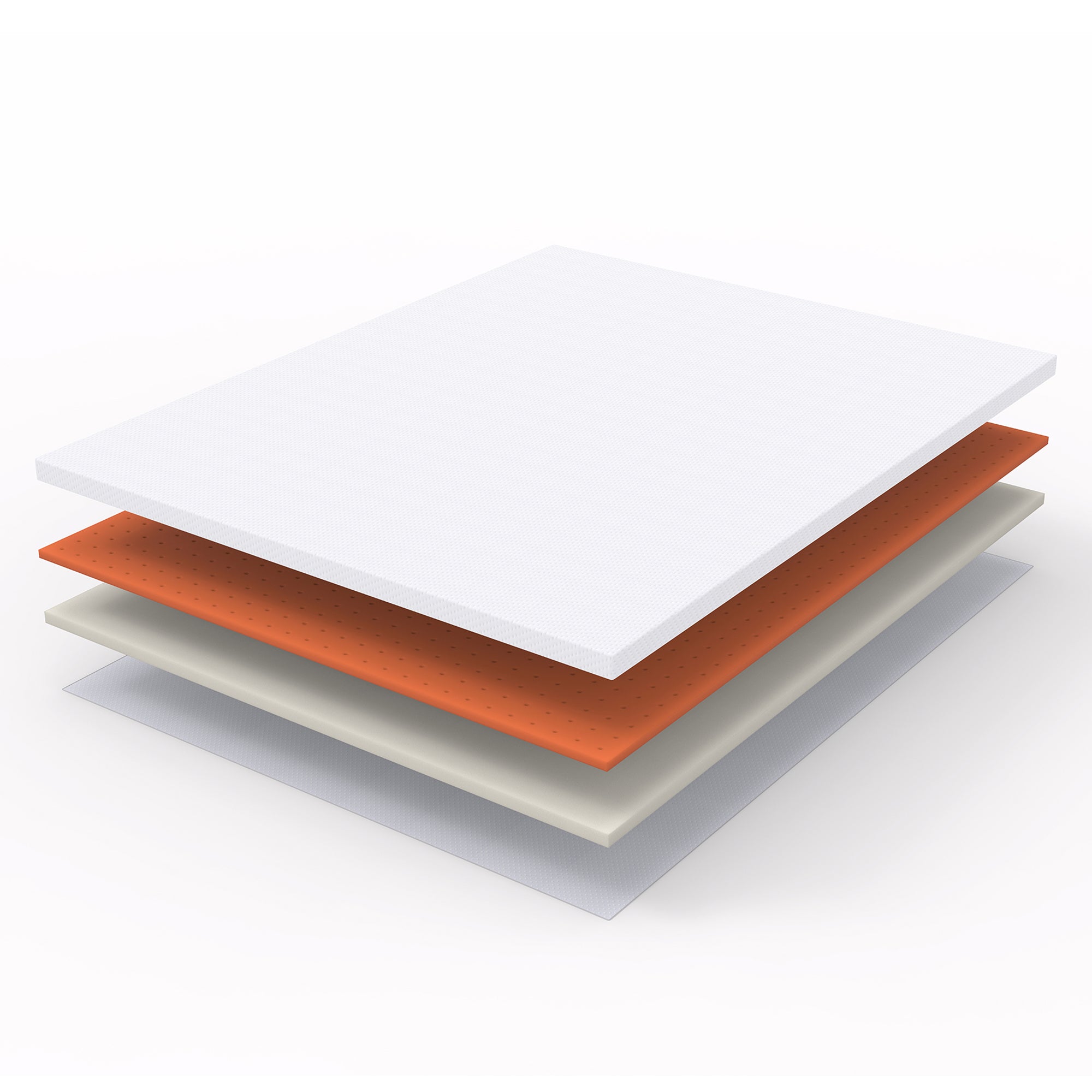 Mattress H3, Medium Strength Oeko TEX Certified Washable, 160x200cm White/Orange Foam