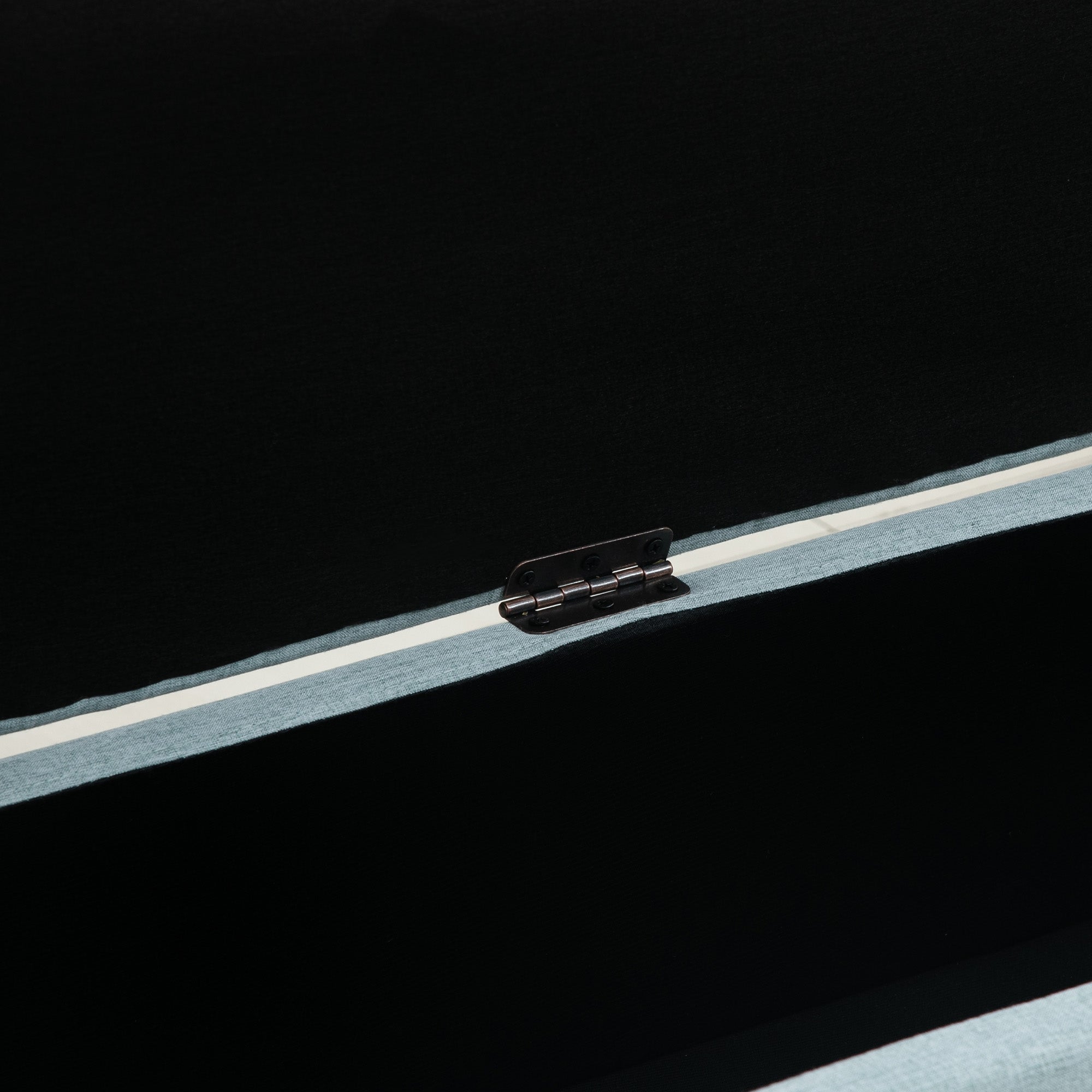 Light green upholstered bench with storage 110x39x45cm, linen-like polyester and rubber wood