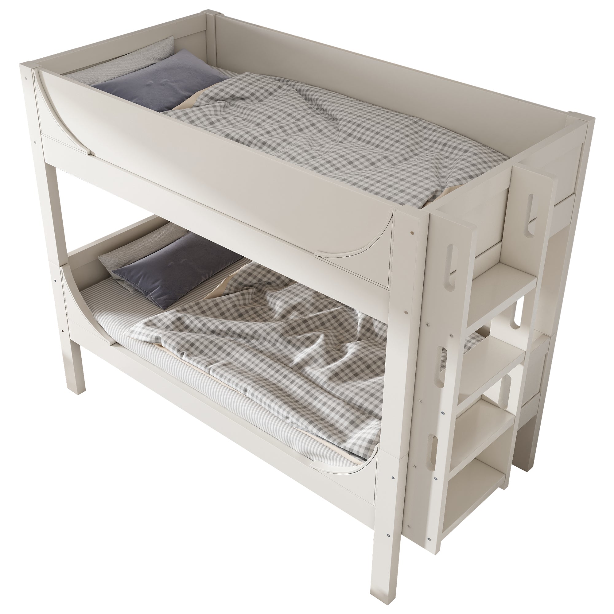 Separable Bunk Bed 90x200cm, Converts to 2 Single Beds, Sled Design, White