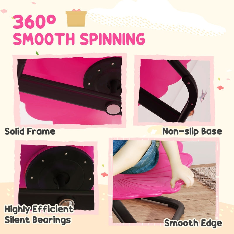 Flower-Shaped Sensory Spinning Chair Non-Slip Base Balance/Coordination Pink