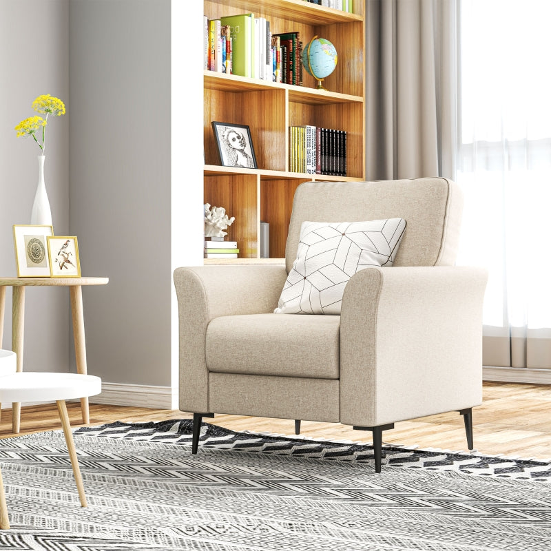 Linen-Look Armchair - Beige