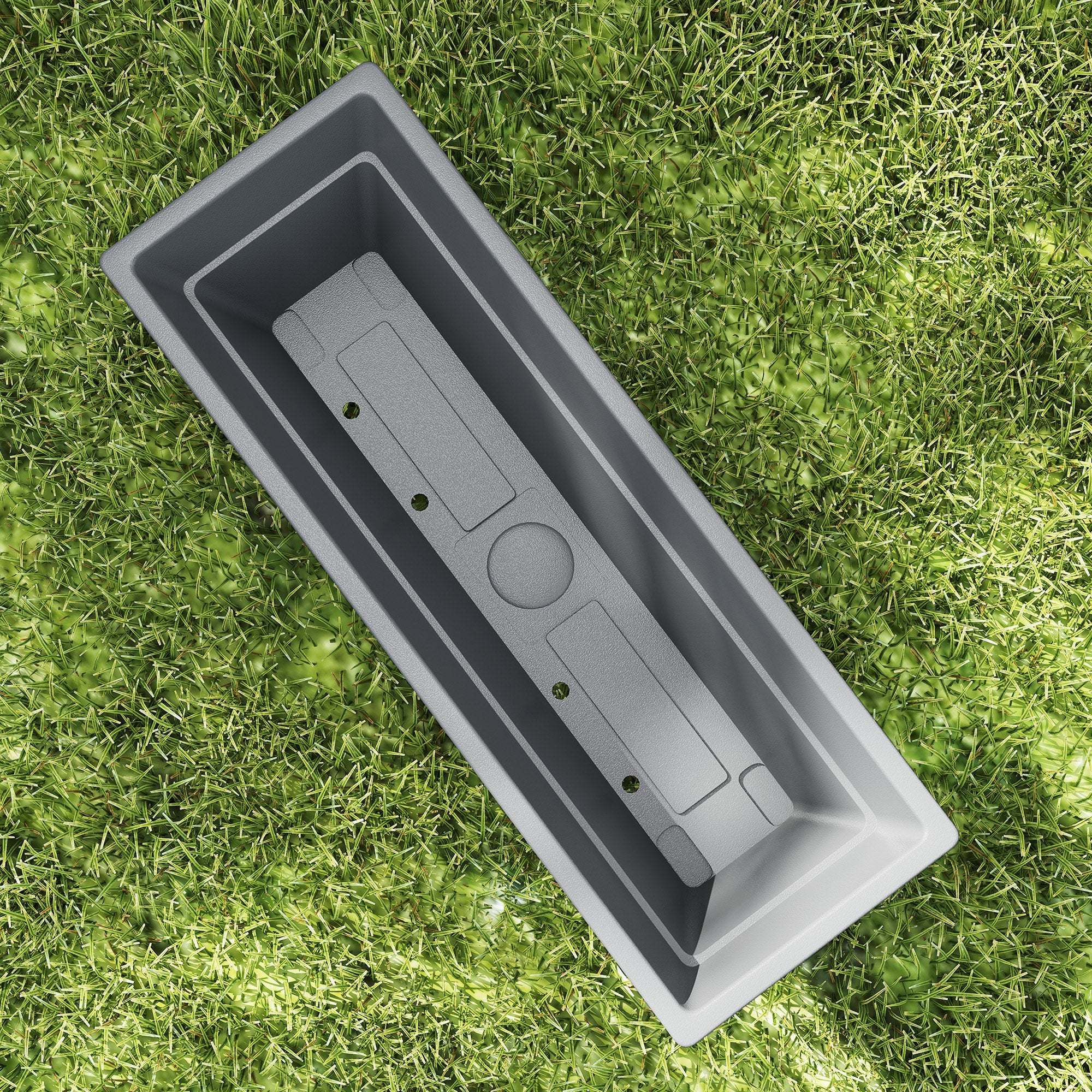 5 Plastic Flower Pots Stackable Weatherproof for Indoor Outdoor Use, Grey