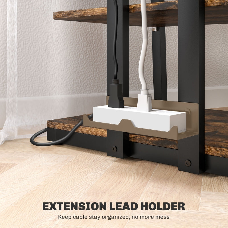 HiFi Stand, Four Storage Shelves, Rustic Brown