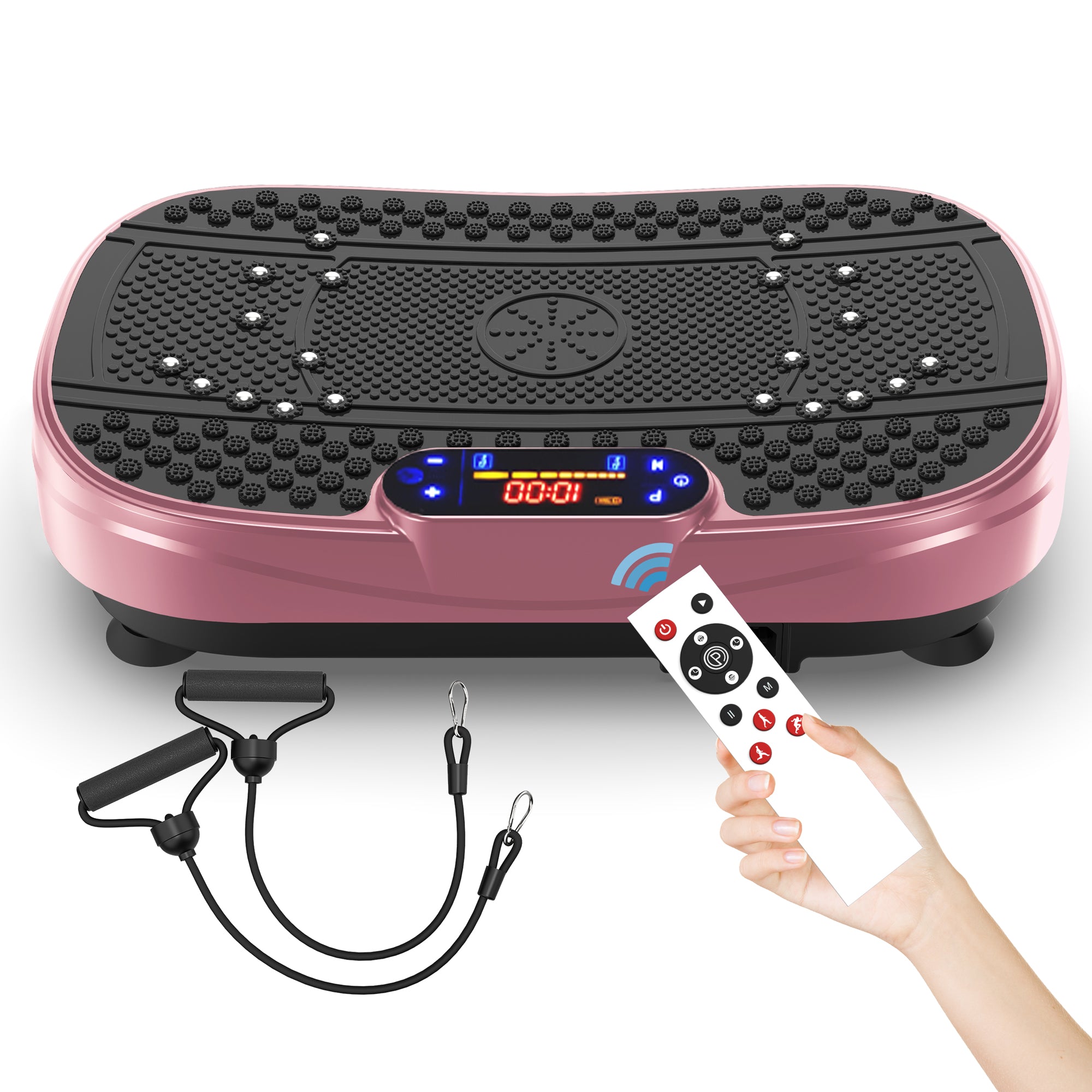 Vibration Plate Whole Body Fitness with Resistance Bands Speed Control