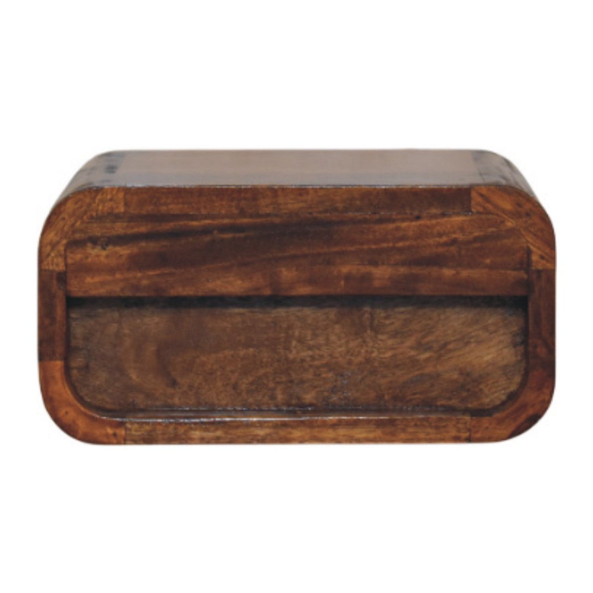 Solid Wood Avora Mini Wall-Mounted Nightstand, 1 Drawer, Dark Brown