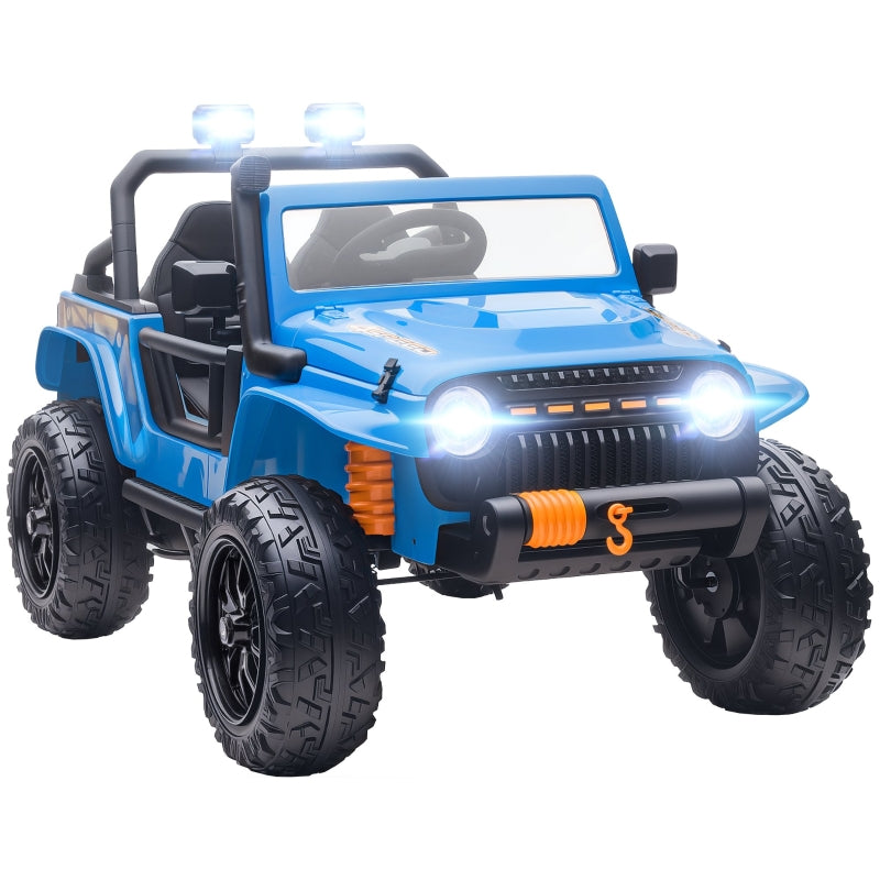 Electric Ride-on Car with Parent-Child Seat and 12V Battery, Blue