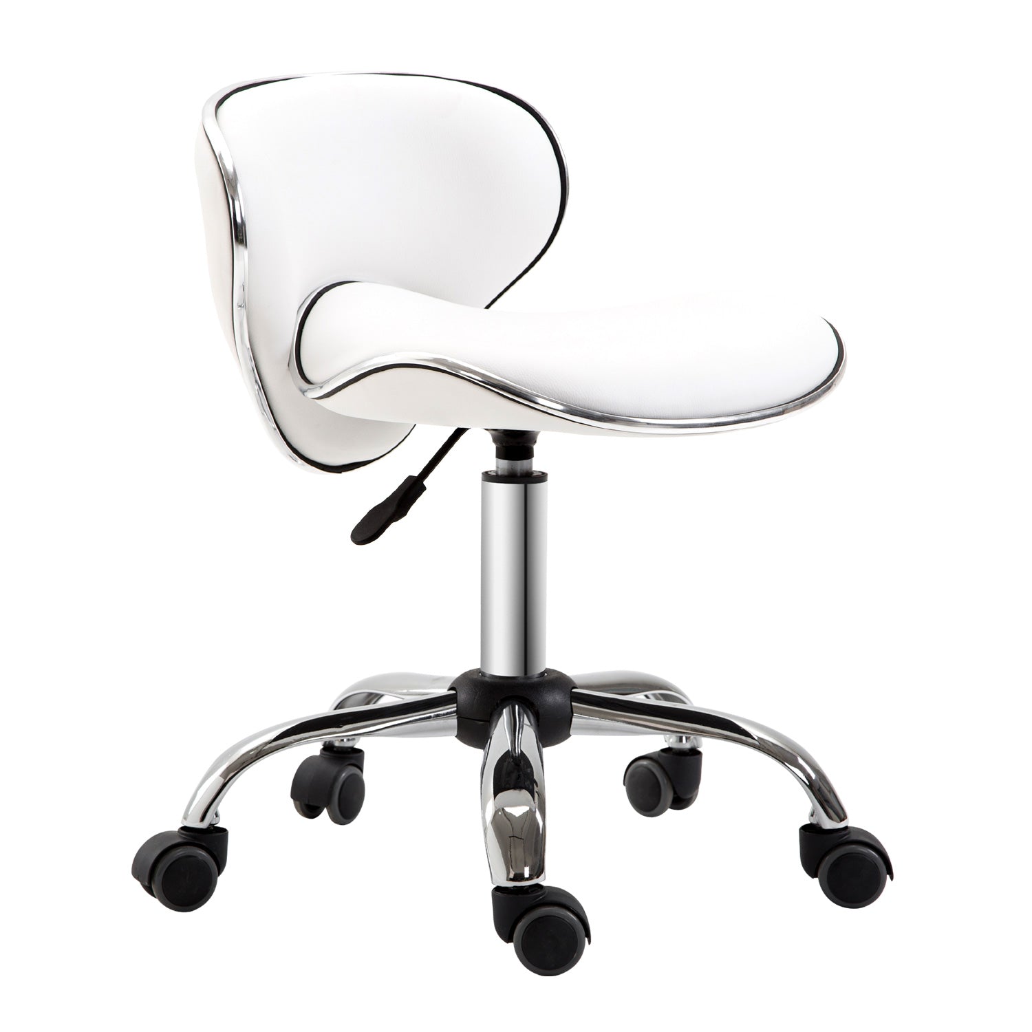 Beauty Salon Chair Adjustable Rolling Swivel Stool - White