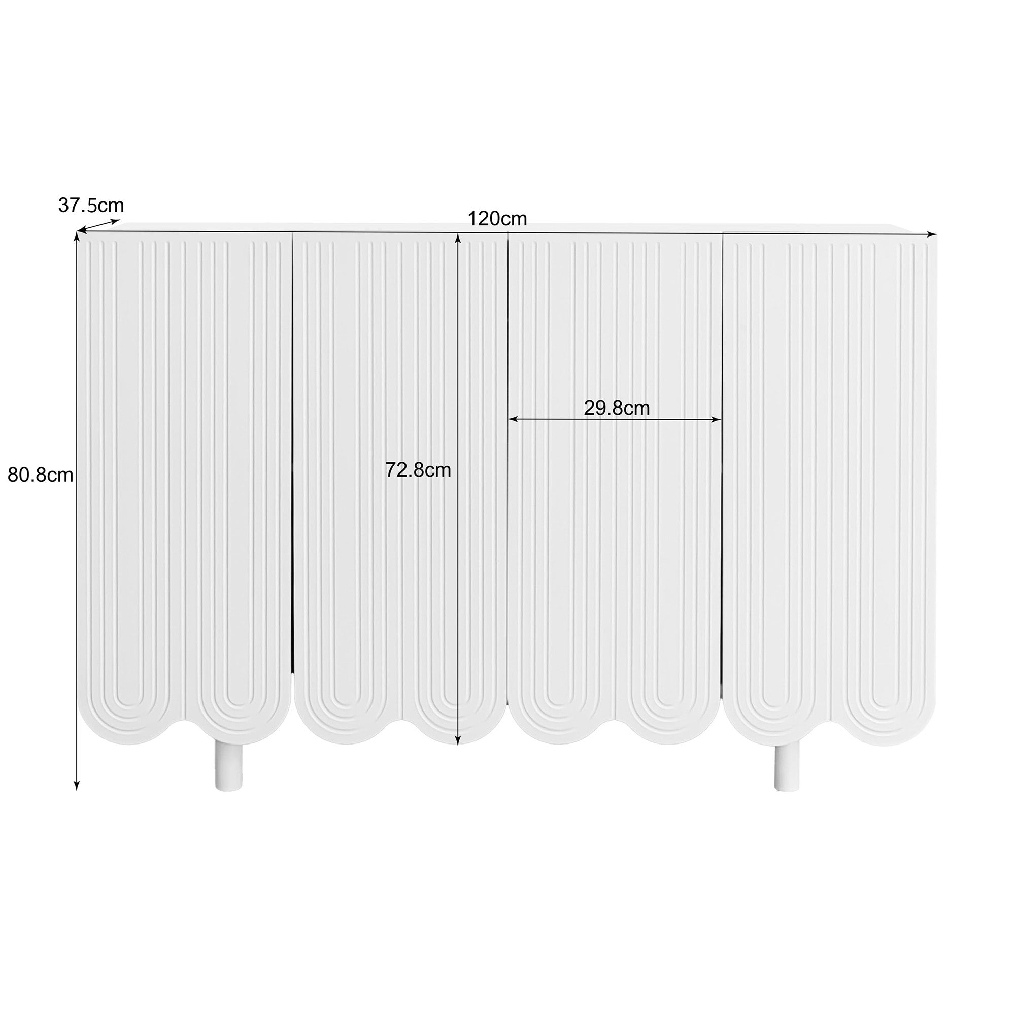 Sideboard with Teardrop Molded Doors and Buffer Hinges