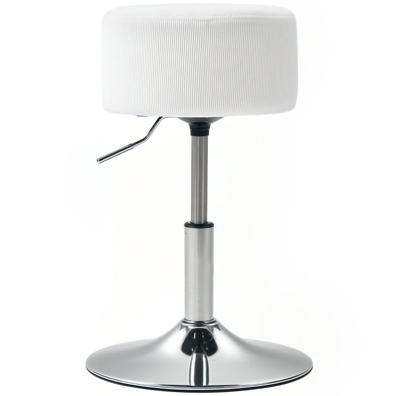 Bar Stool, Adjustable Swivel Counter Chair, White