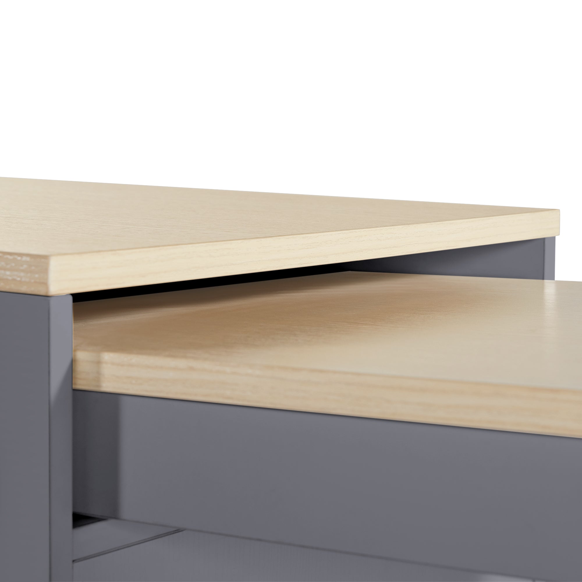 Modern Extendable Bar Table Dining Bistro Storage 6 Shelves Grey