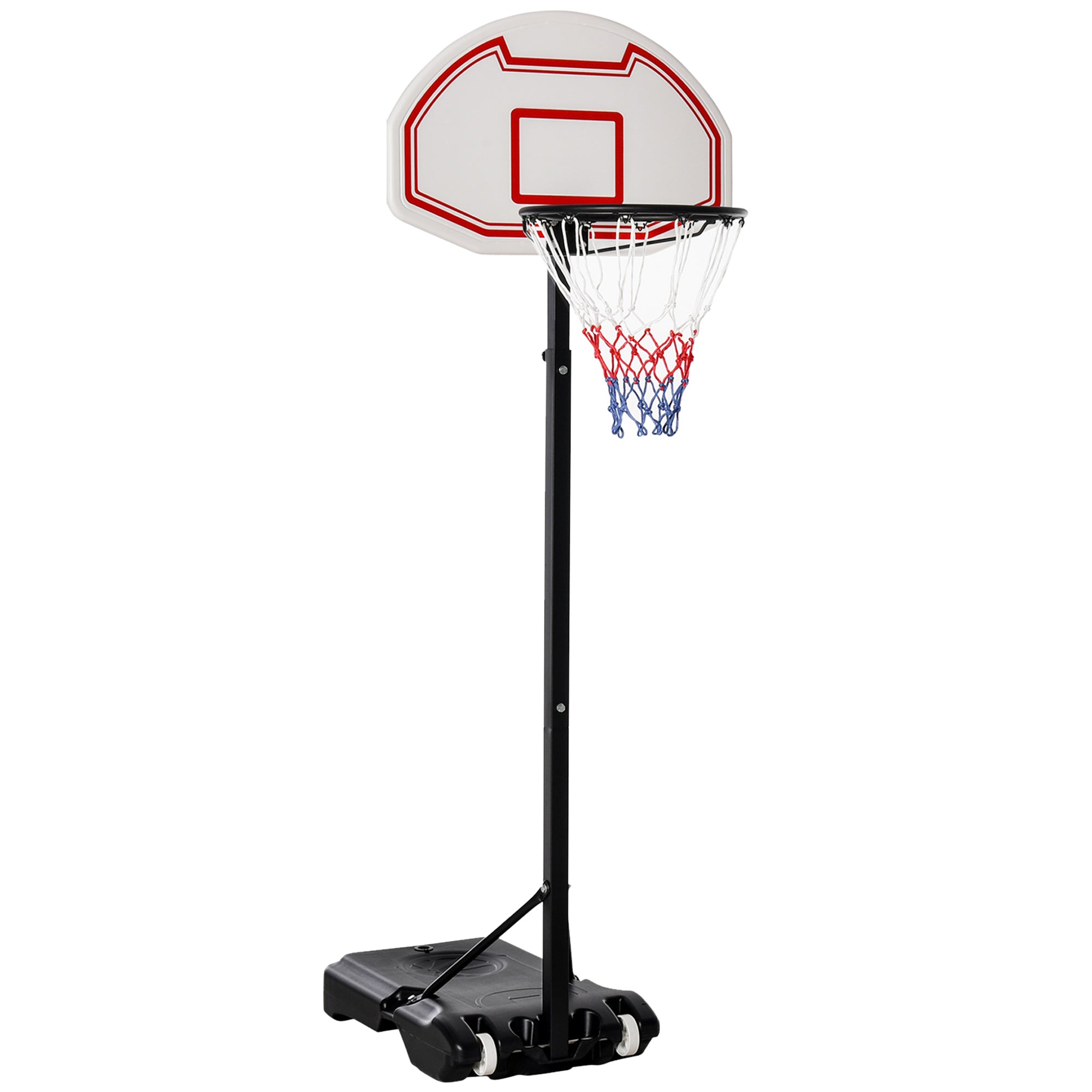 Children's Basketball System, Adjustable, Rollable, Water-Fillable, Black PE & Steel