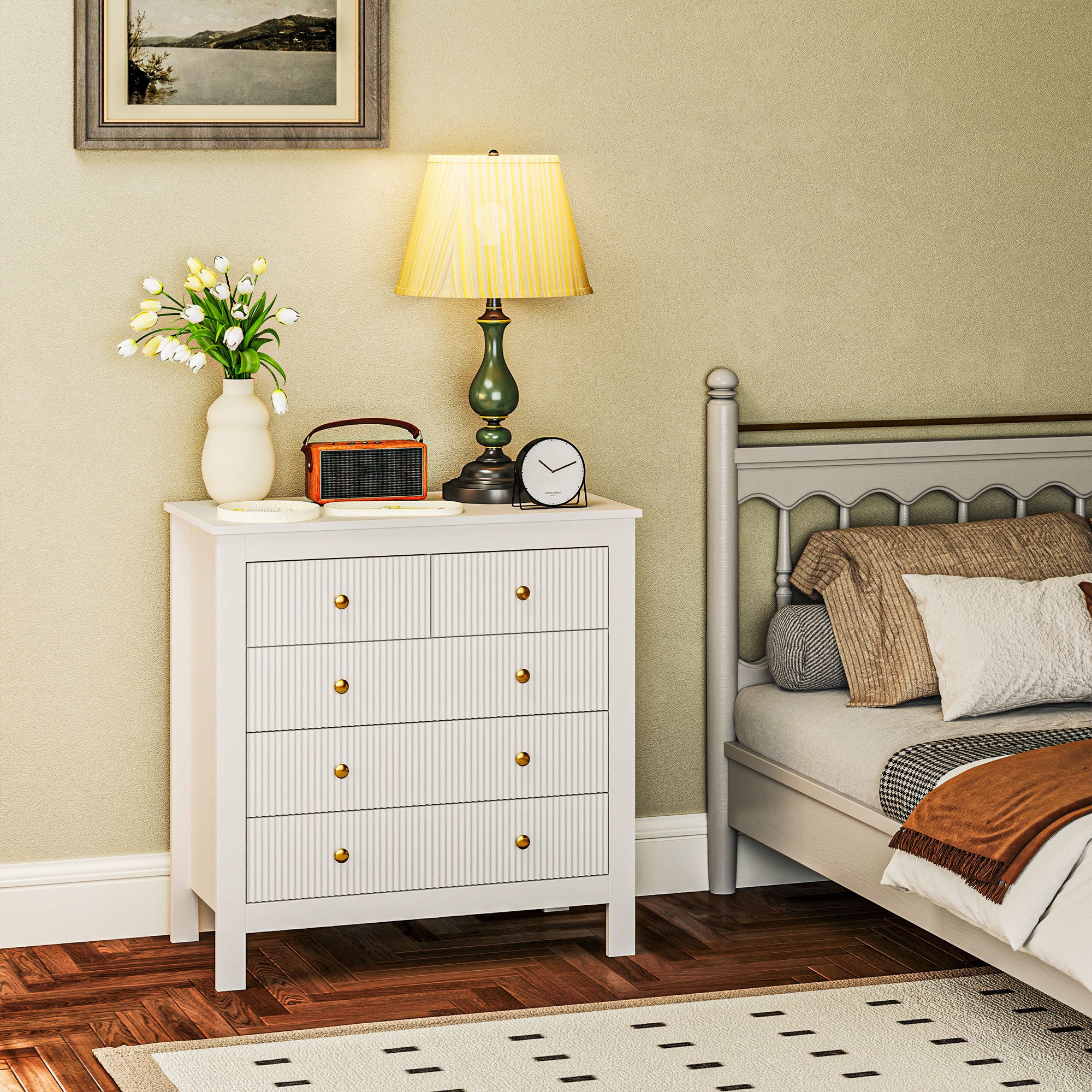 Chest of Five Drawers - White