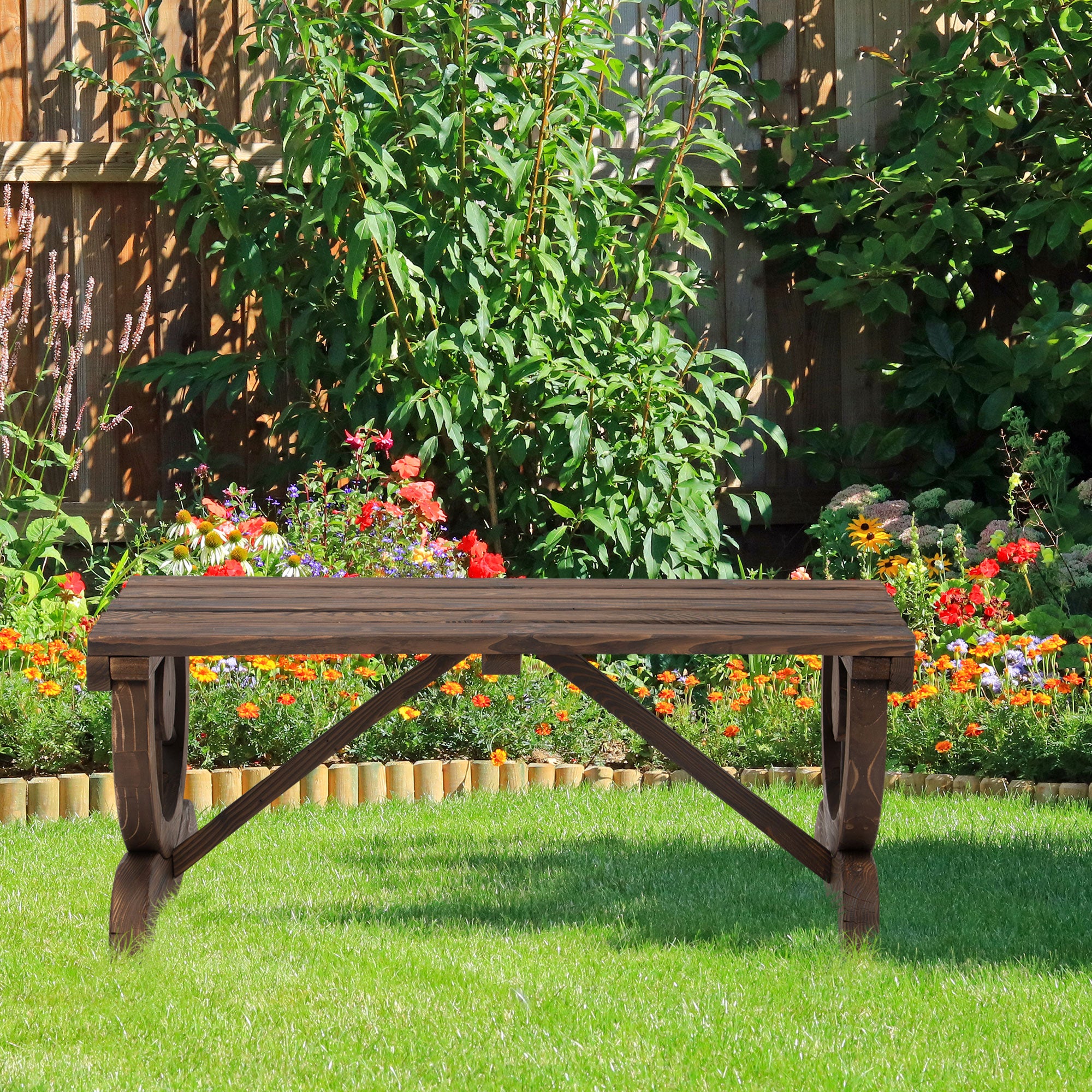 Garden Bench Weatherproof Rustic 98x50x39.5 cm Wooden