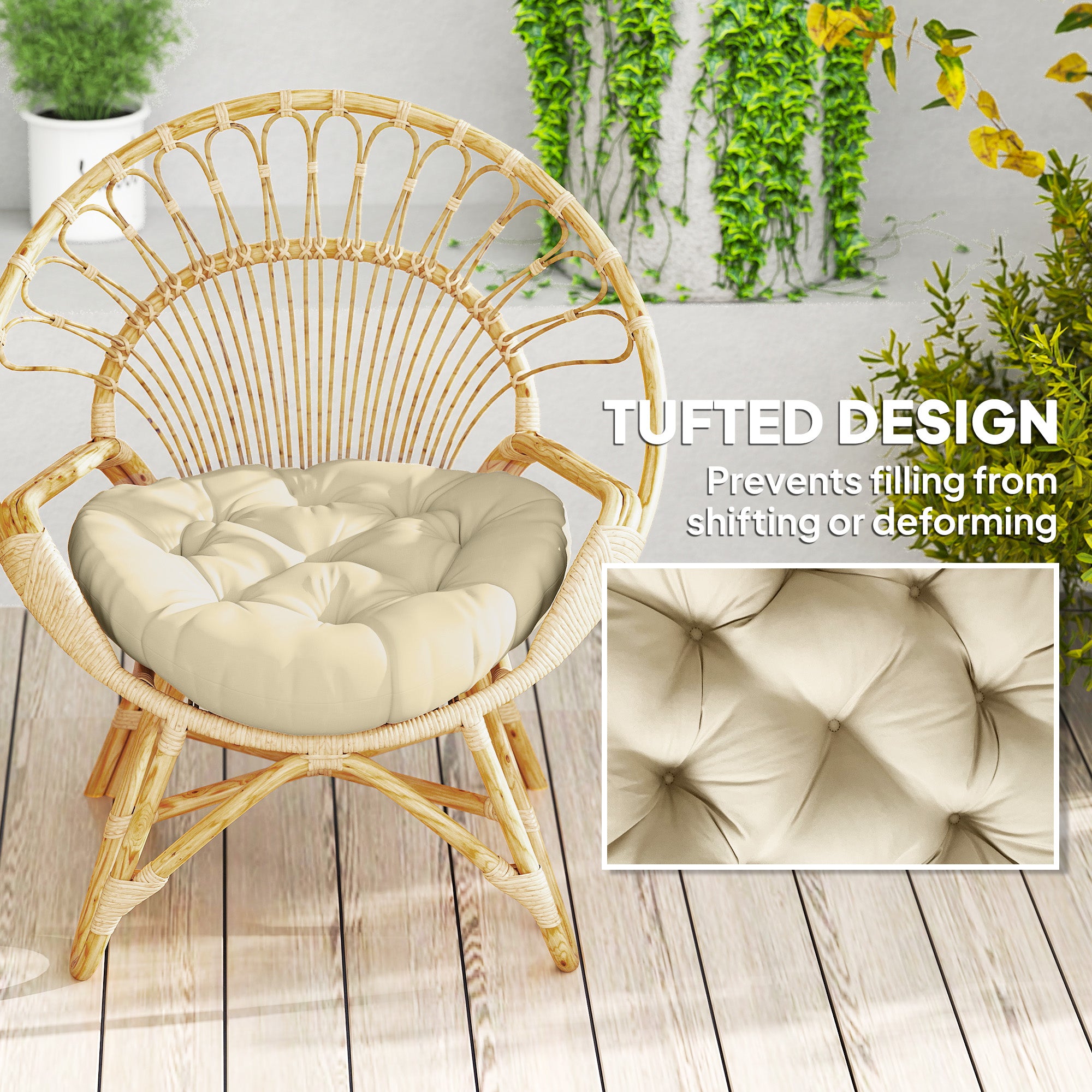 Outdoor Cushions Set of Two Round 60cm Beige