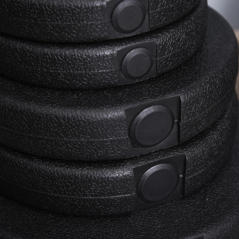 Dumbbell Set 40 kg, 12 Weight Plates, Black