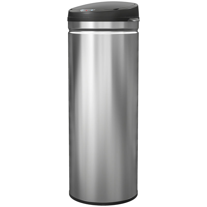 Sensor Waste Bin 50L Touchless Soft-Close Stainless Steel Silver