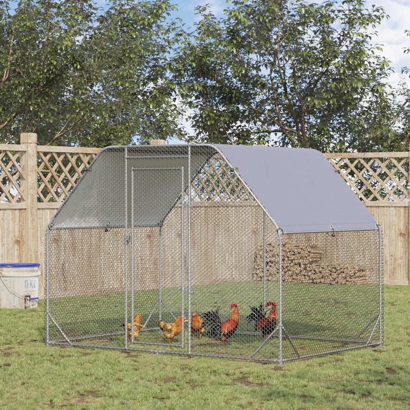 Walk in Chicken Run with Roof for 4-6 Chickens, Wood