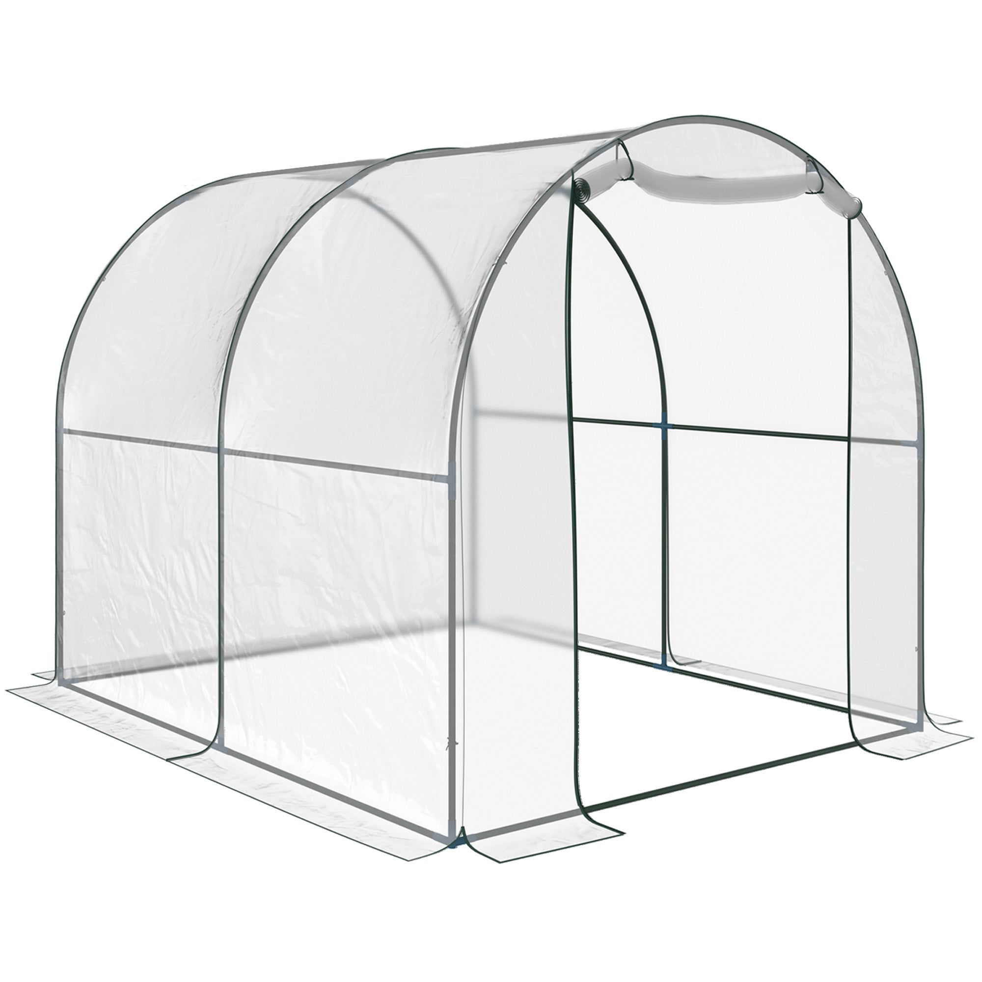 Walk-in Polytunnel Greenhouse Roll-up Door Transparent 2.5 x 2m PVC Cover