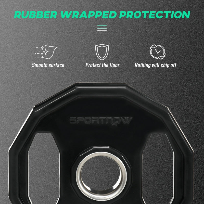 Olympic Weight Plates Set, 2 x 10kg Bumper Weights Discs with 2"/5cm Holes, Black