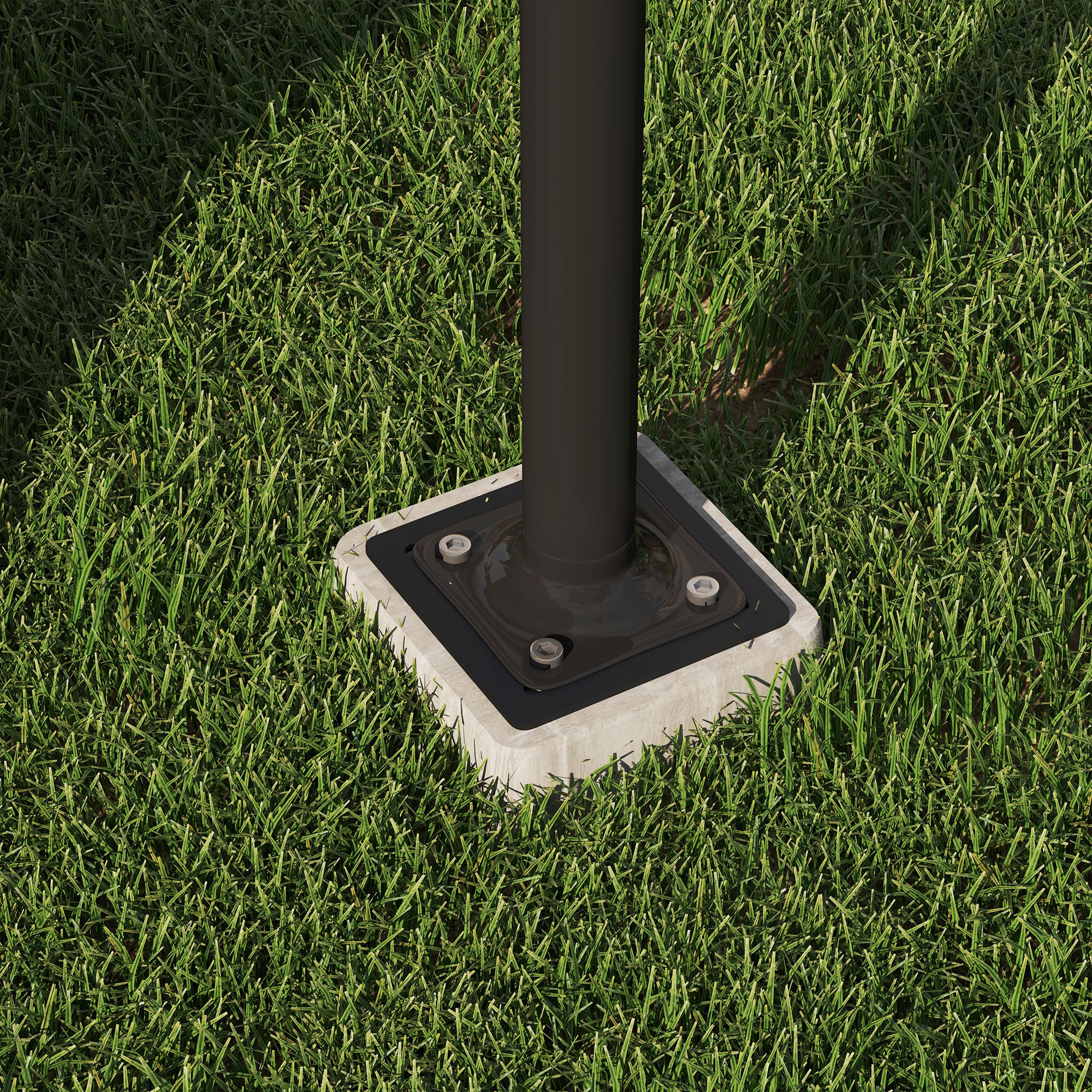 Parasol Base, Cantilever Square Holder, Concrete Dark Grey