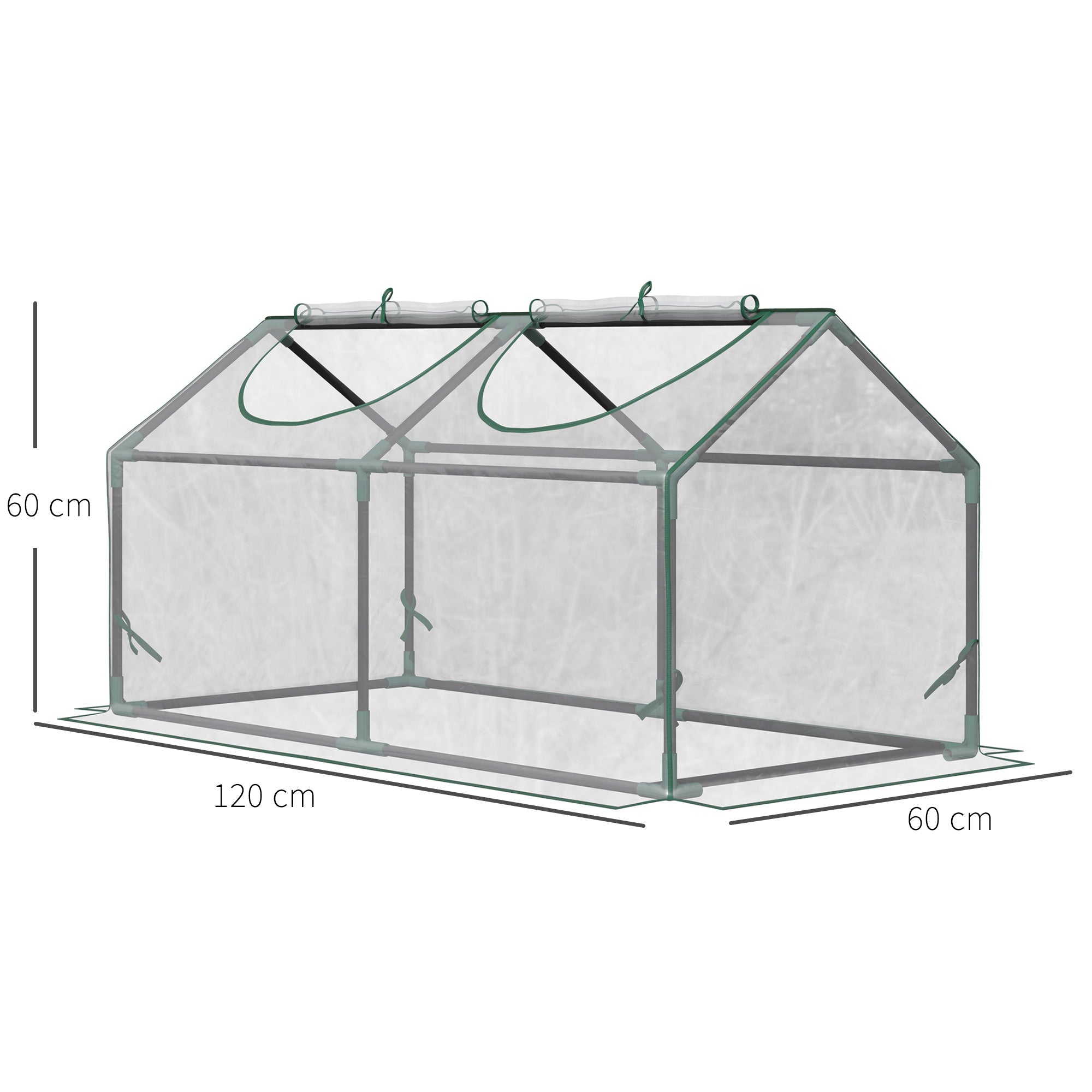 Foil Greenhouse Window 120x60x60cm Cold Frame PVC Transparent