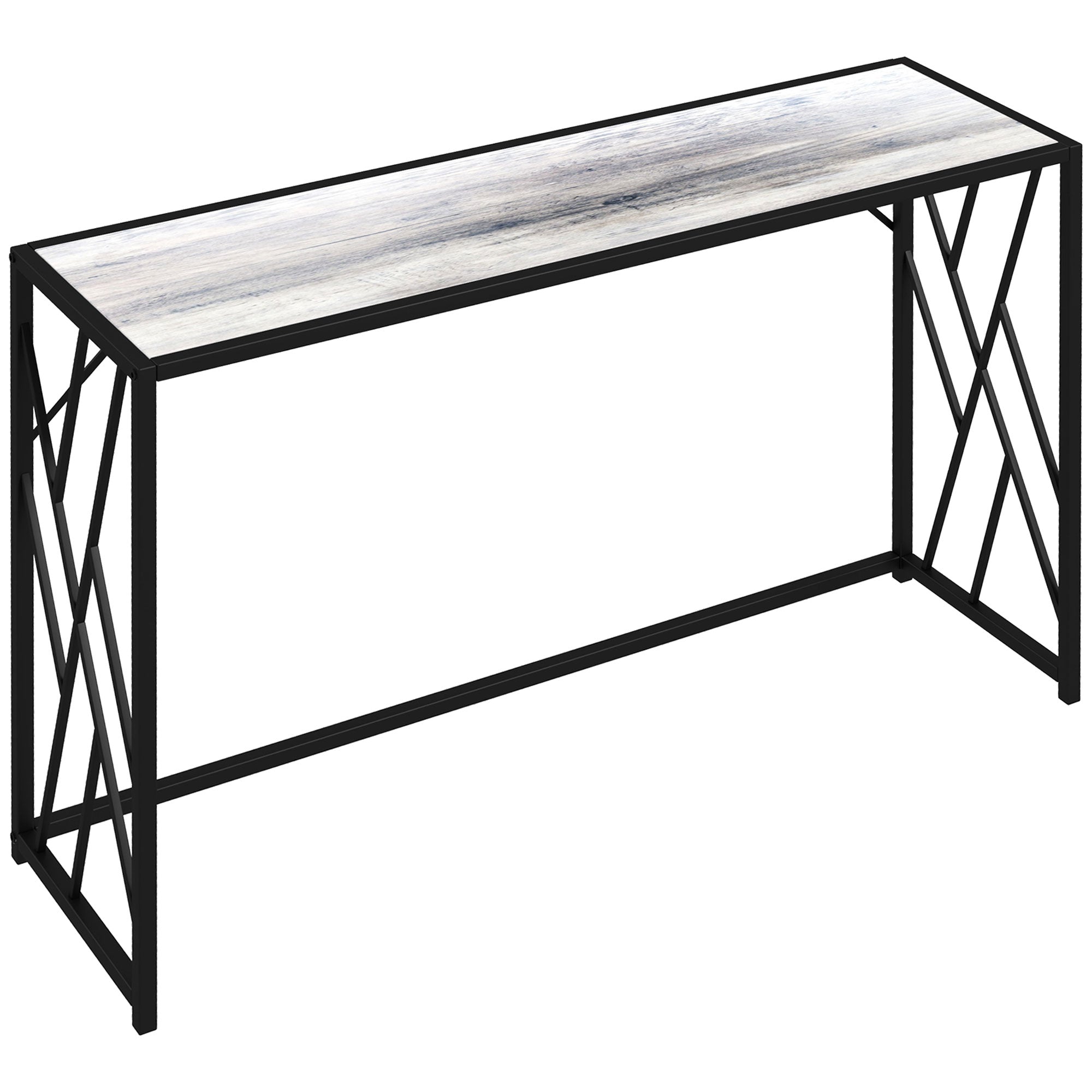 Console Table, Industrial 120cm Metal Frame, Grey