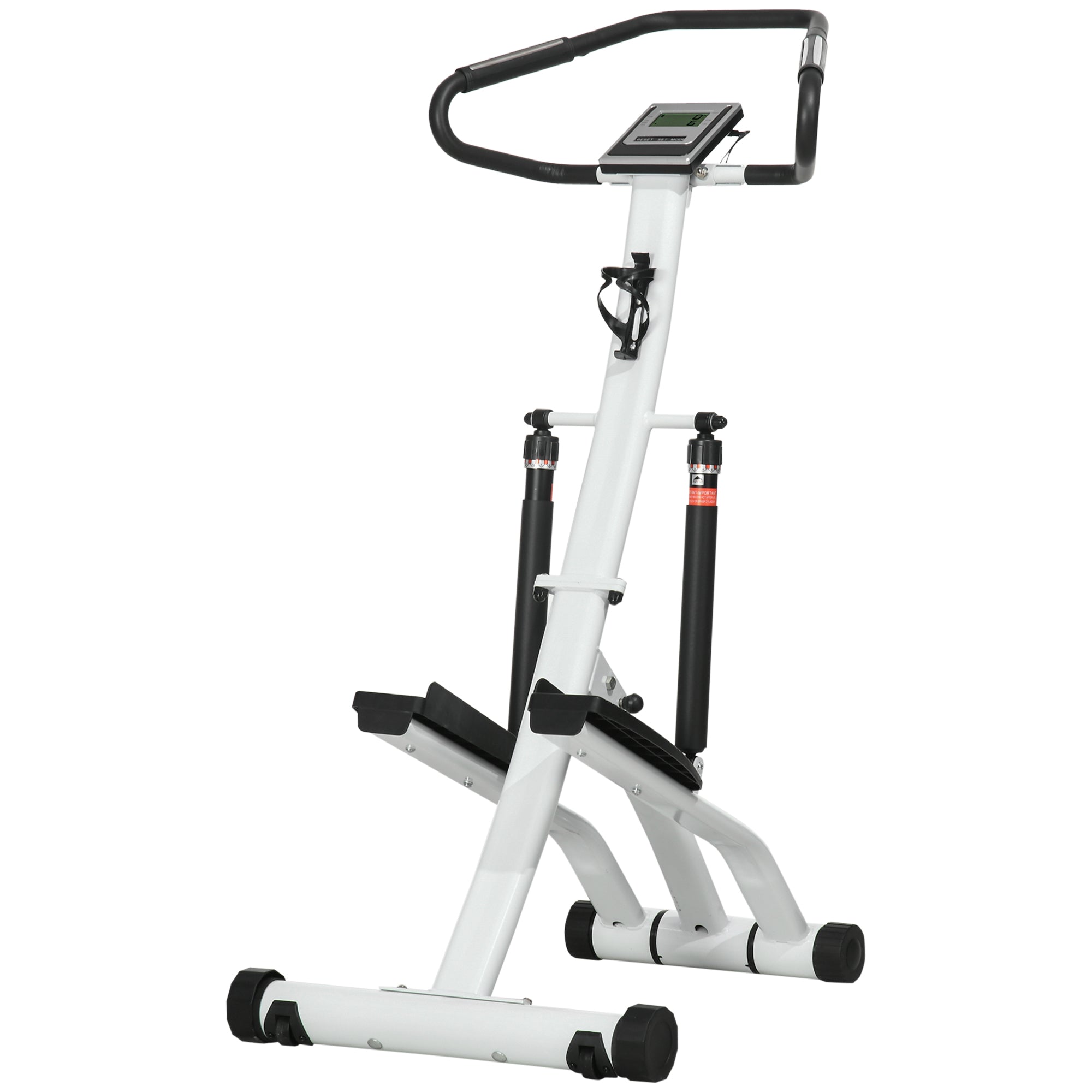 Stepper Home Trainer with Handle and 12 Resistance Levels, Black/Silver