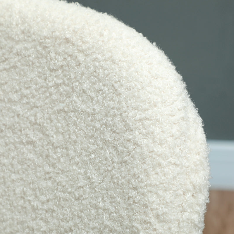 Dining Chairs Set of 4, Upholstered with Steel Legs, White Velvet