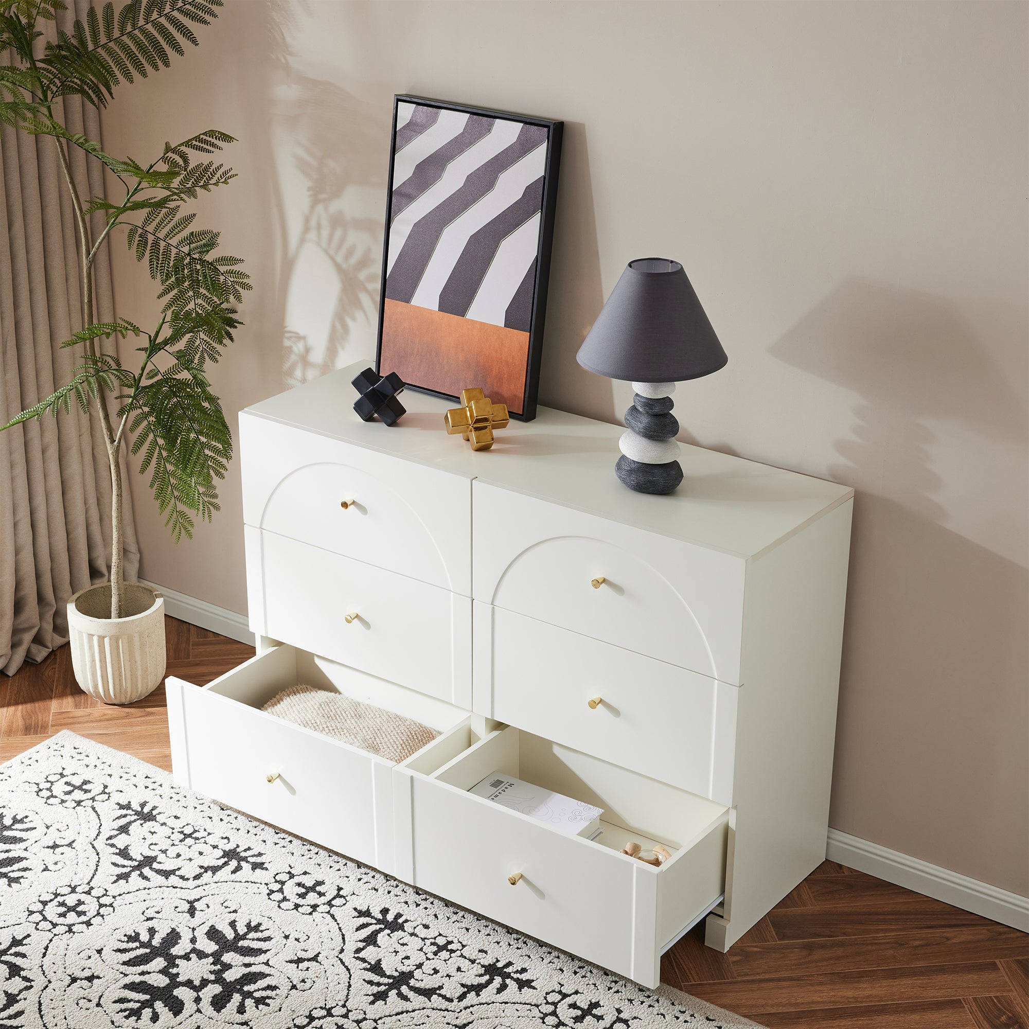 Chest of Drawers with 6 Drawers, White