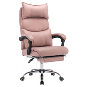 Ergonomic Executive Office Chair Swivel Height Adjustable Double Lumbar Support - PU Leather Pink