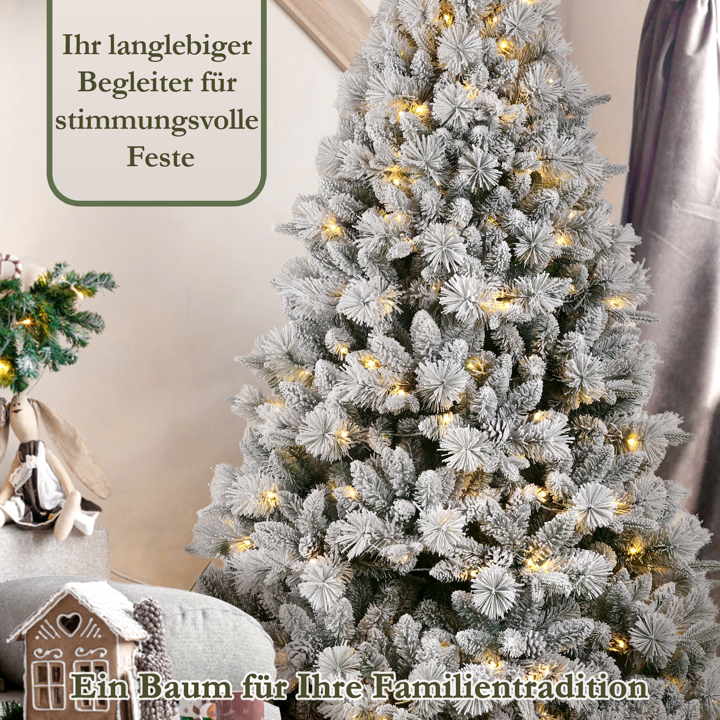 Artificial Christmas Tree, 180cm 1348 Tips 320 Warm White LEDs, PVC & PE