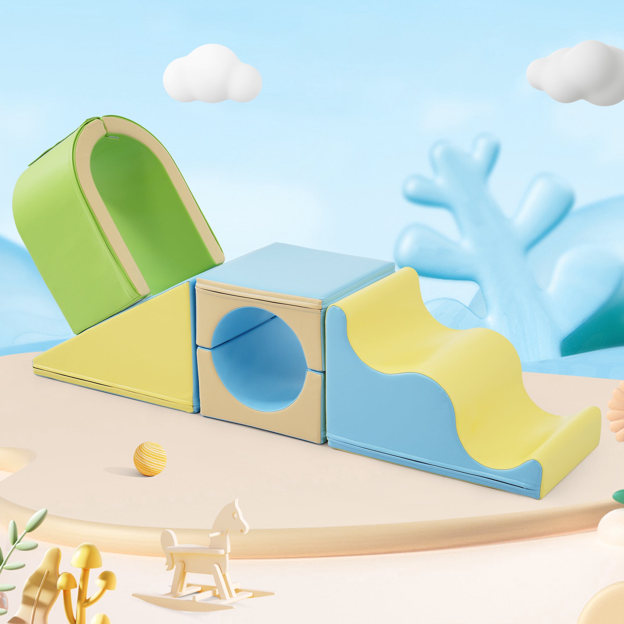 6-in-1 foam building blocks: creative play, crawling, sliding, colorful