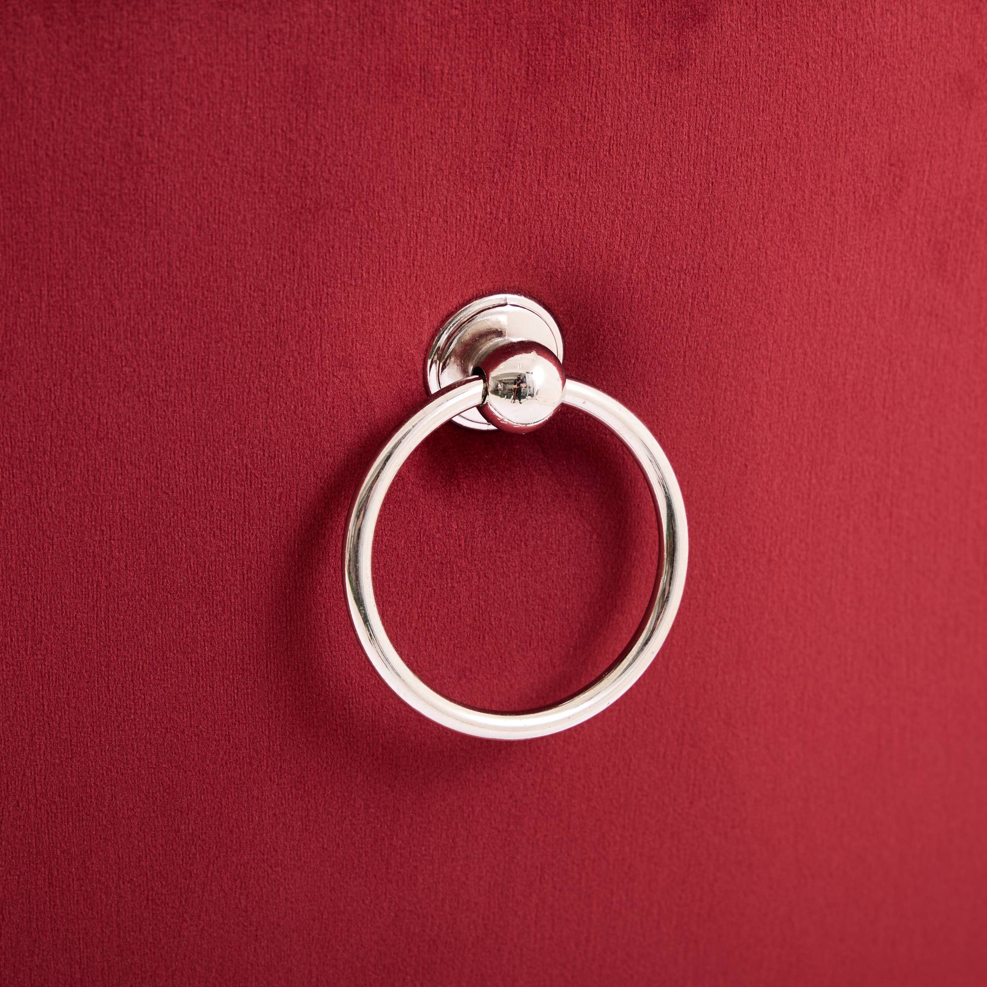 Classic Velvet Dining Chairs, Tufted Solid Wood Set of 2, Wine Red Velvet