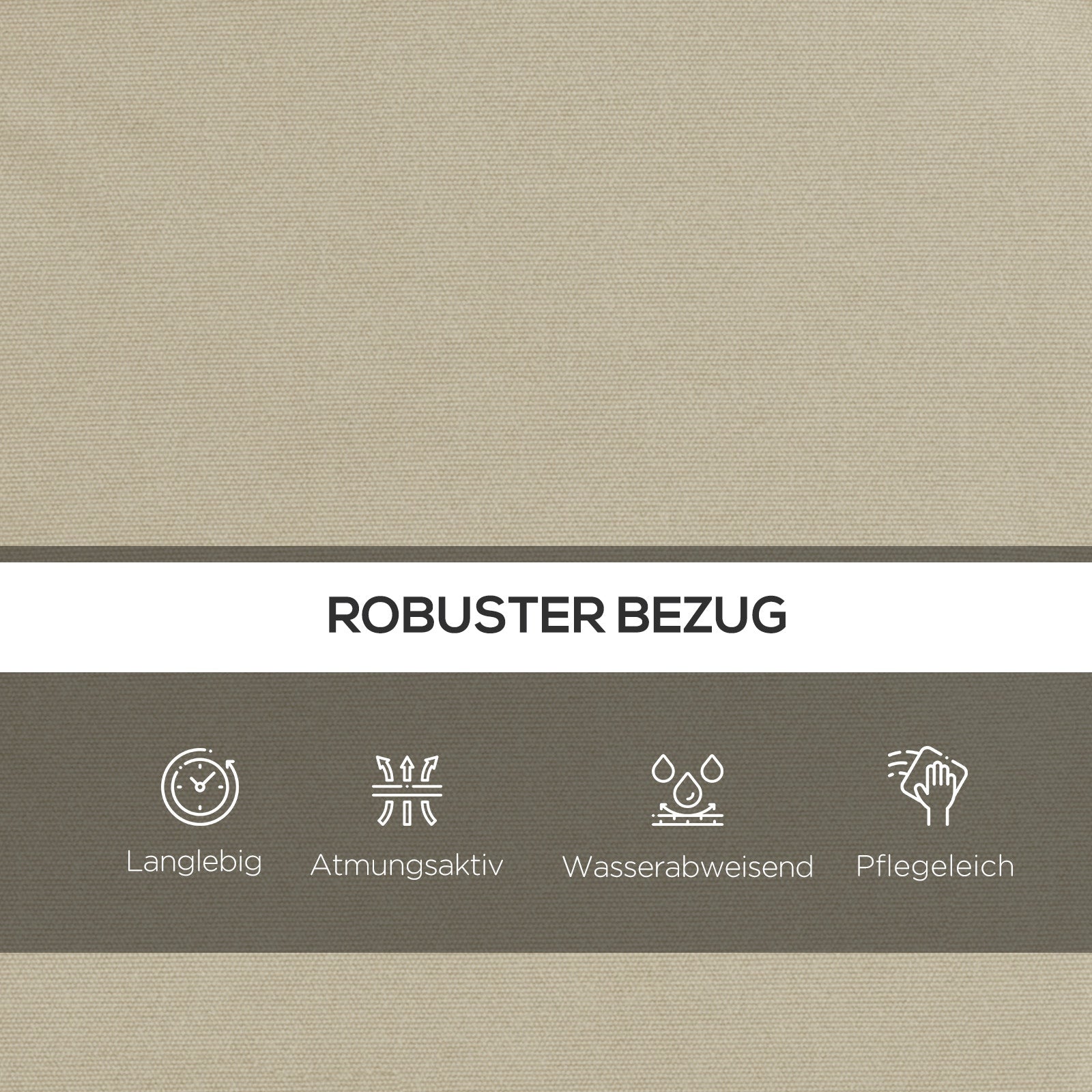 Cushion Set 170cm Hollywood Swing Chair Seat Back Side Beige