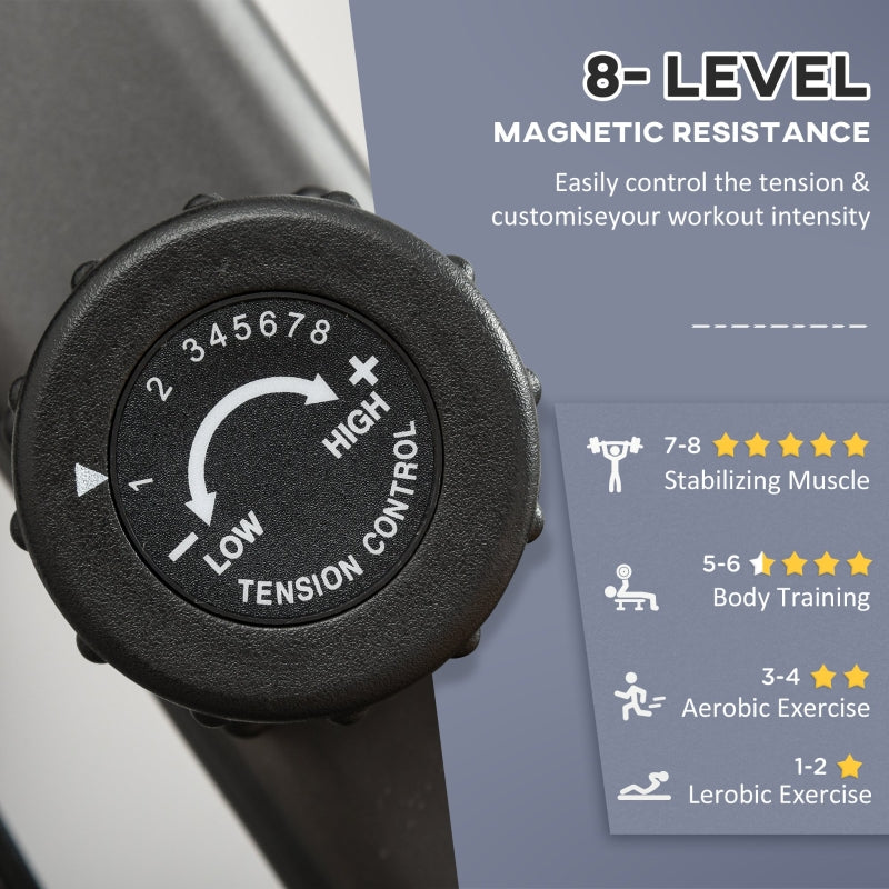 Recumbent Exercise Bike, 8-Level Magnetic Resistance, LCD Monitor, Black