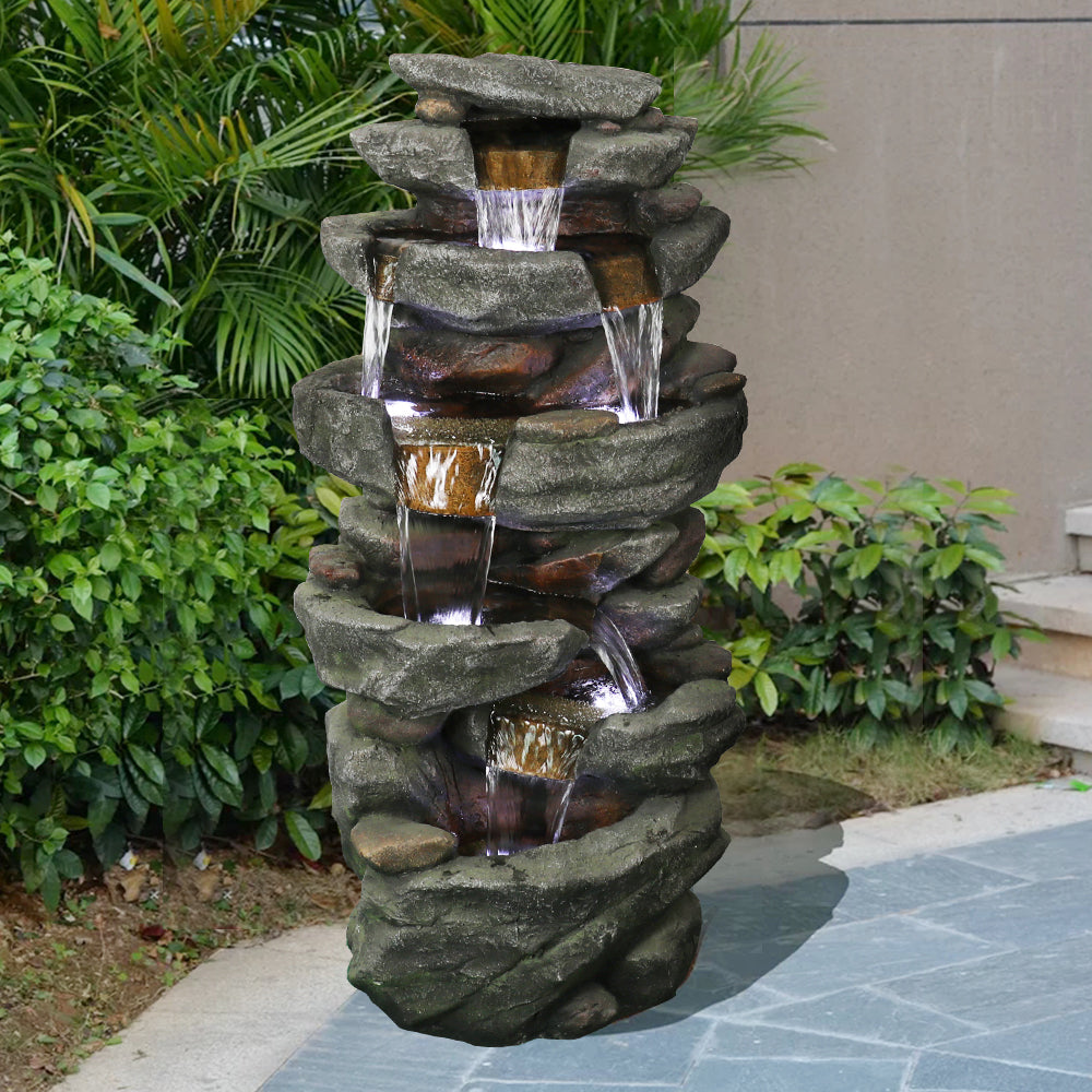 Fountain, 103 cm High with LED Lighting, Outdoor Use