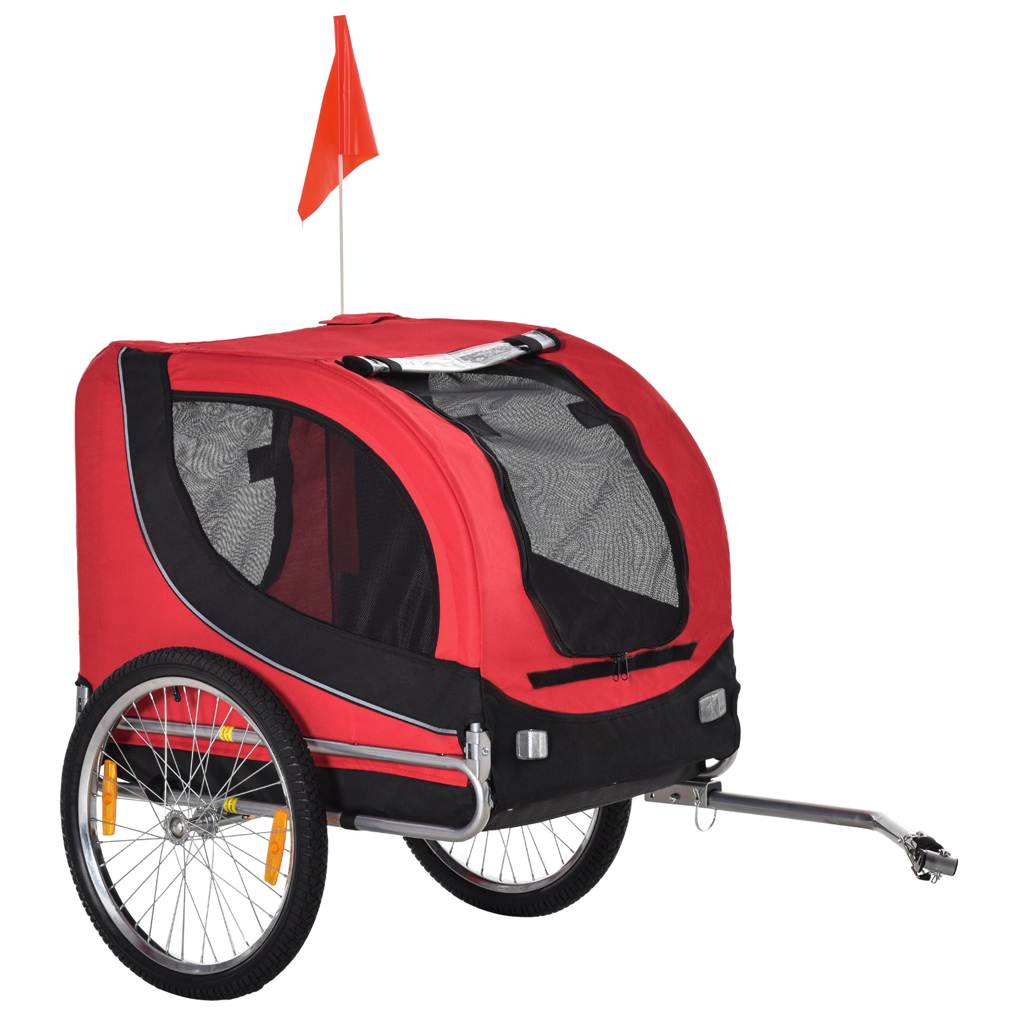 Dog Trailer Bicycle Transporter, 130 x 73 x 90 cm, Red+Black