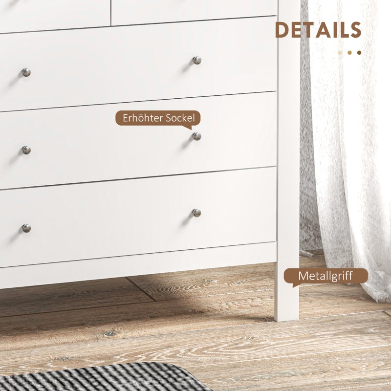 Chest of Drawers Sideboard, Quiet Opening/Closing, Anti-Tip, White