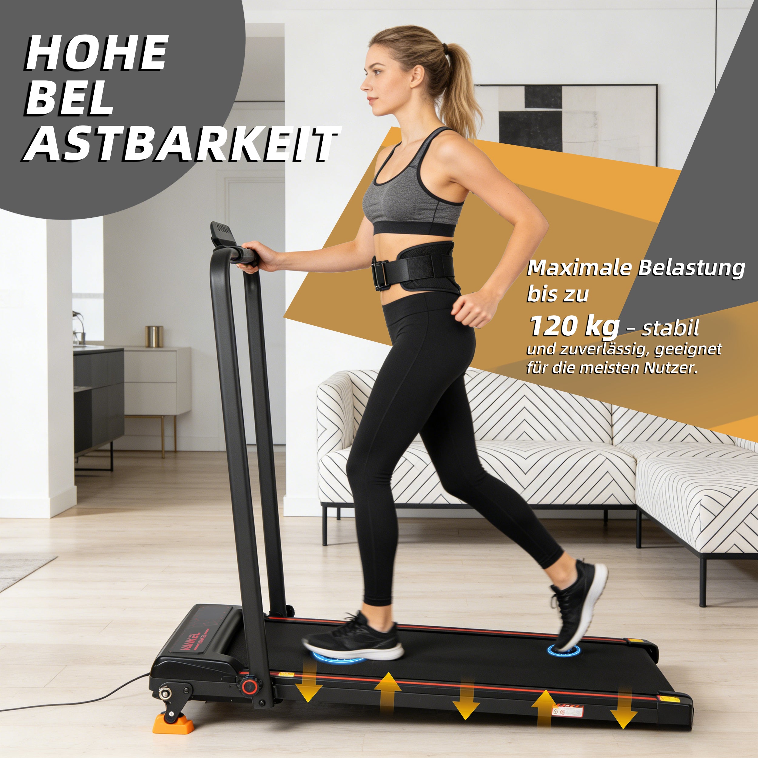 Electric Treadmill, Foldable with App Remote Control and LED Display, 12 km/h 0.75 HP Black