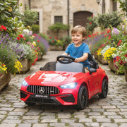 Mercedes Design Kids Electric Car with 12V Motor and Remote Control, Red